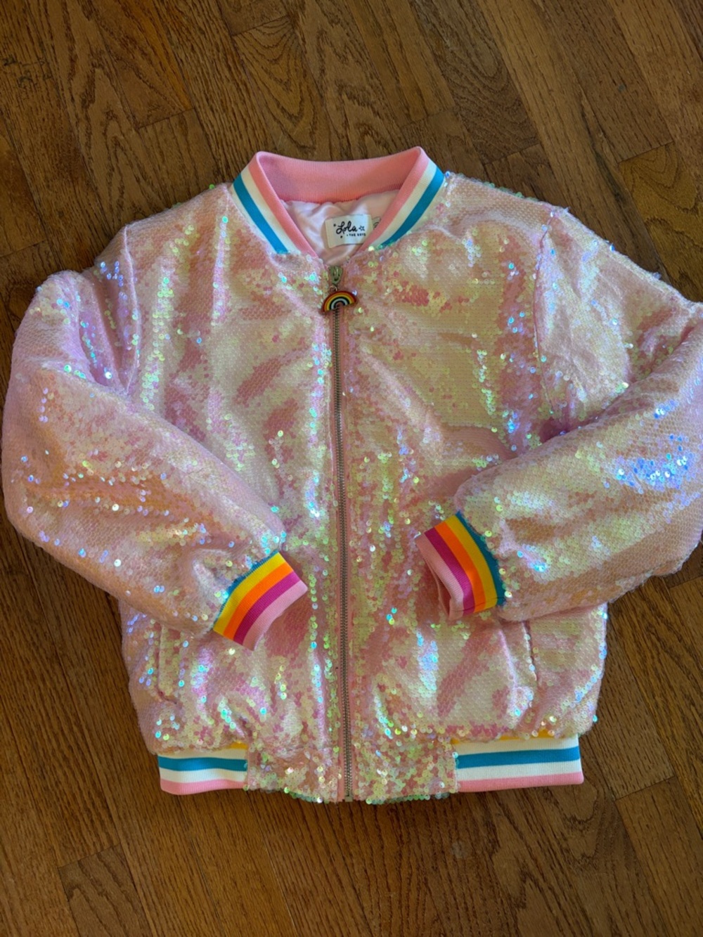 Like new Lola and the Boys pink sequin bomber